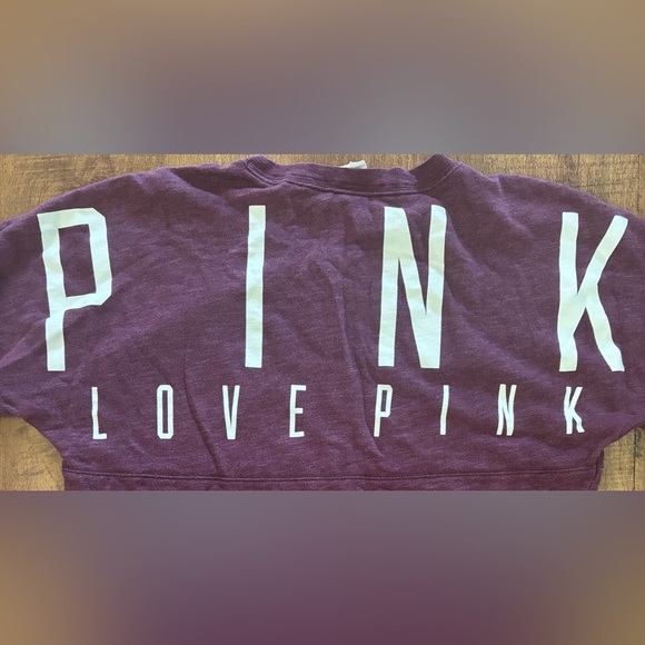 PINK Victoria’s Secret varsity oversized pullover Sz medium “love pink” - Picture 1 of 8